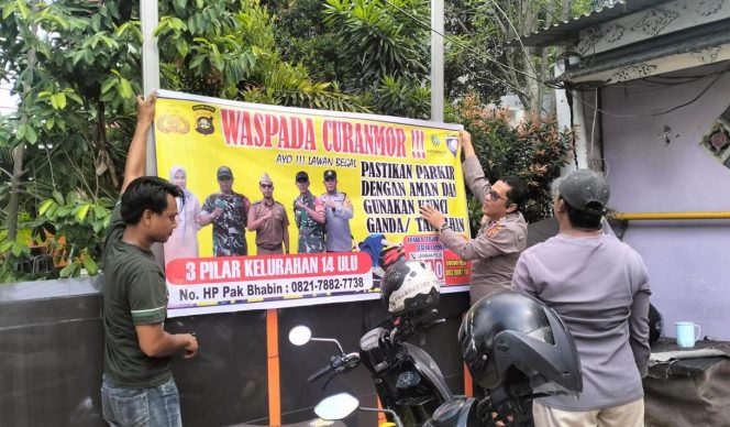 
 Polsek Seberang Ulu Dua Palembang Sambangi Honda Astra Motor Plaju Himbau Pasang Spanduk Untuk Cegah Curanmor
