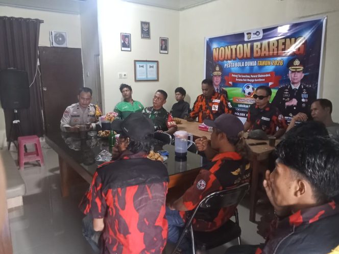 
 PAC Pemuda Pancasila Jakabaring Palembang Giat Nonton Bareng Piala Dunia 2026 Bersama Forkopincam, Drivel Ojol dan Masyarakat