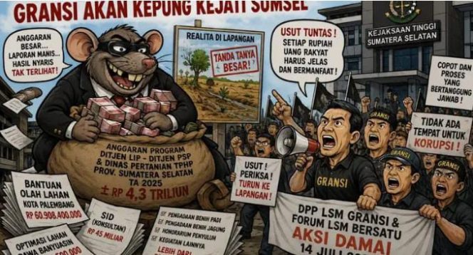 
 DANA HINGGA 4,3 TRILIUN TAK JELAS GRANSI AKAN KEPUNG KEJATI SUMSEL