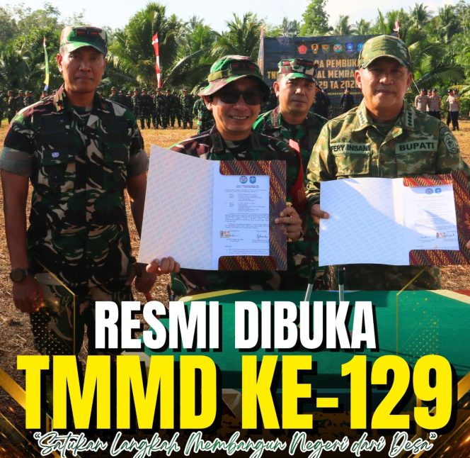 
 Danrem 045/Garuda Jaya Hadiri Pembukaan TMMD Ke-129 di Bangka