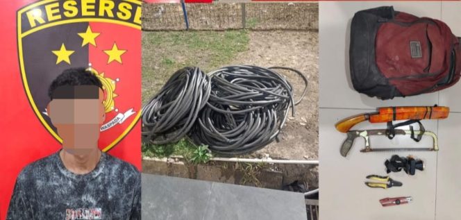 
 Curi Kabel Proyek Senilai Rp72,8 Juta, Pemuda 22 Tahun Dibekuk Polsek Lawang Kidul