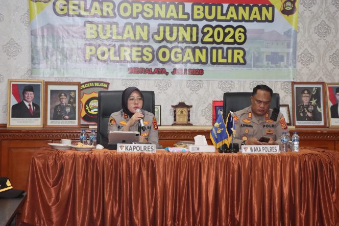 
 Kapolres Ogan Ilir Pimpin Gelar Operasional, Tekankan Penyelesaian Perkara Pidana dan Pencegahan Karhutl