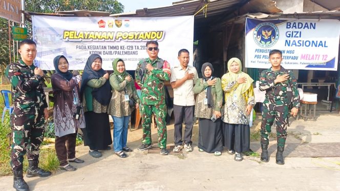 
 Satgas Kodim 0418/Palembang Gelar Posyandu untuk Tingkatkan Kesehatan Ibu dan Anak, Hari Ke-14 TMMD Ke-129