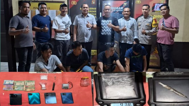 
 Satresnarkoba Polres Ogan Ilir Bongkar Pesta Sabu di Tanjung Raja Barat, Empat Pelaku Ditangkap