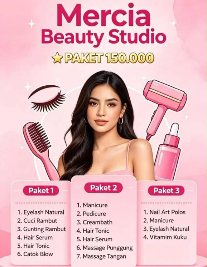 
 Mercia Beauty Studio Hadirkan Paket Beauty Lengkap Hanya Rp150 Ribu, Cocok untuk Me Time dan Tampil Makin Cantik