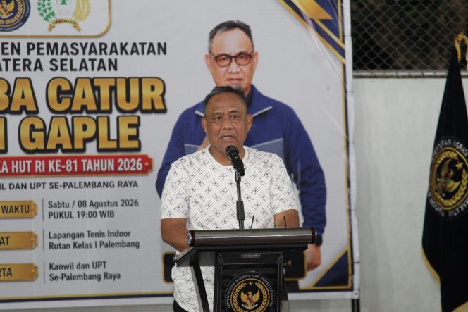 
 Semarak HUT ke-81 RI, Pegawai Rutan Palembang Ikuti Lomba Catur dan Gaple Antarpegawai