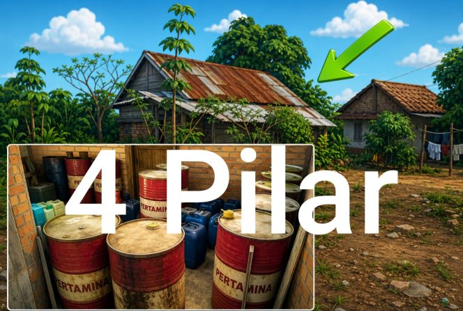 
 Rumah Terkunci di Kolam Cinta Diduga Jadi Gudang BBM, Warga Desak Polres OKI Turun Tangan