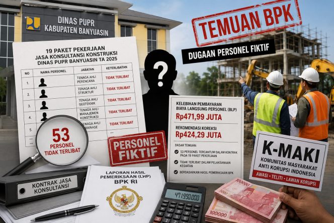 
 K-MAKI Soroti Dugaan Personel Fiktif dalam 19 Paket Jasa Konsultansi PUPR Banyuasin