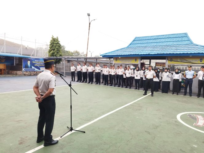 
 Apel Perdana Kepala Rutan Kelas I Palembang, Aris Supriyadi: Jaga Marwah dan Nama Baik Kementerian Imigrasi dan Pemasyarakatan