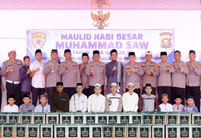
 Di Tengah Cuaca Kering, Polres OKI Gelar Sholat Istisqa dan Peringatan Maulid Nabi Muhammad SAW