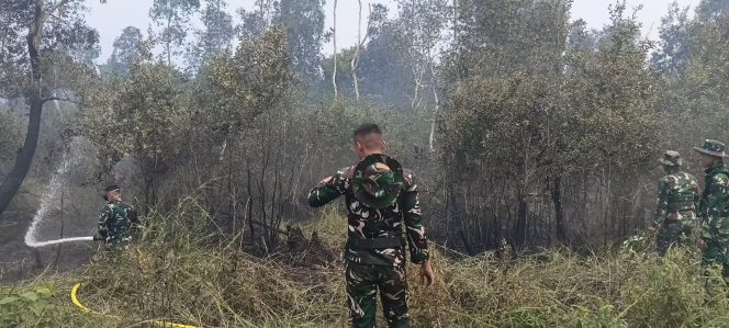 
 Babinsa Gandus Terjang Kobaran Api, 3,5 Hektare Karhutla Berhasil Dipadamkan