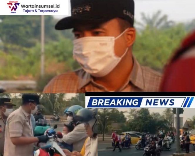 
 Antisipasi Dampak Karhutla, Camat Kertapati Bersama PMI dan Stakeholder Bagikan Masker