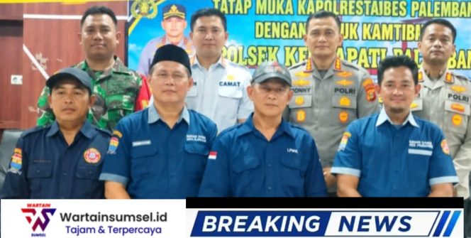 
 Tatap Muka Kapolrestabes Palembang dan Sabuk Kamtibmas, Suheri Tegaskan Komitmen Warga Jaga Kertapati