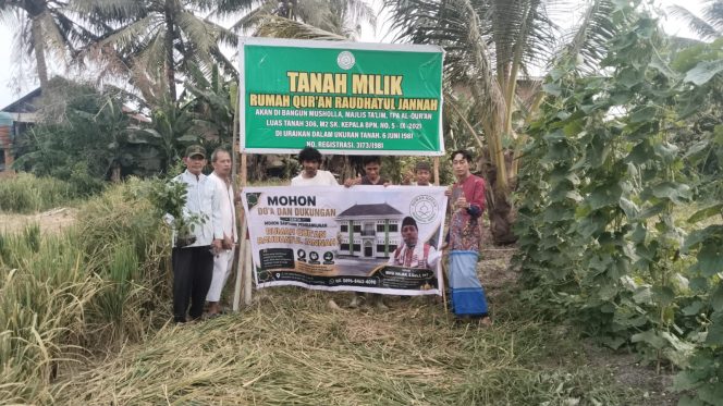 
 Rumah Qur’an Raudhatul Jannah Segera Dibangun di Palembang, Siapkan Musholla hingga Pendidikan Al-Qur’an bagi Anak Yatim dan Dhuafa