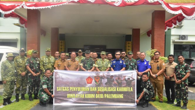 
 Sosialisasi Tim Penyuluhan Karhutla Mabes TNI di Kodim 0418/Palembang, Perkuat Sinergi Pencegahan
