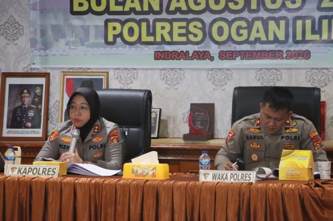 
 Kinerja Penegakan Hukum Naik, Polres Ogan Ilir Gelar Anev Bulanan