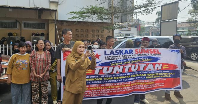 
 LASKAR SUMSEL DATANGI INSPEKTORAT KOTA PALEMBANG, BAWA DUA TUNTUTAN TERKAIT PROYEK PENGECORAN PASAR KM. 5