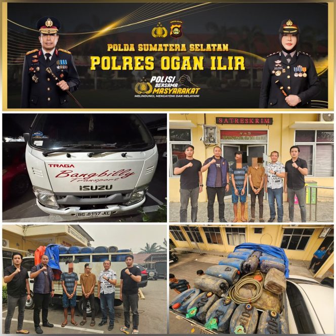 
 Sat Reskrim Polres Ogan Ilir Gagalkan Pengangkutan 4.200 Liter BBM Olahan
